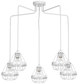 Полилей RING 5xE27/60W/230V паяк бял