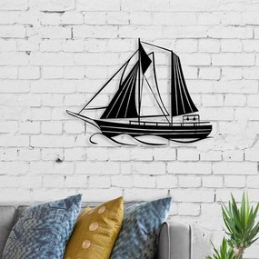 Метална стена изкуство Sail в черен цвят 55x2x40см.