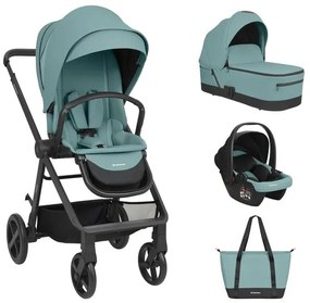 Бебешка количка 3в1 с кош за новородено Mia KIKKABOO - Mint