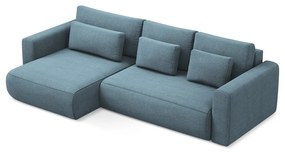 Светлосин разтегателен ъглов диван с място за съхранение (ляв ъгъл) Kapua – Makamii