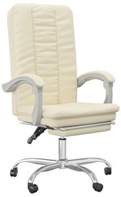 349720 vidaXL Наклоняем офис стол, кремав, изкуствена кожа