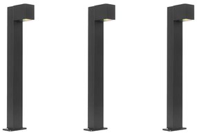 Комплект от 3 смарт външни стоящи лампи черни 65 см IP44 вкл. Zigbee GU10 - Baleno