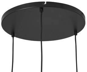 Japandi висяща лампа черна с кафяв текстилен абажур 3 светлини - Bida