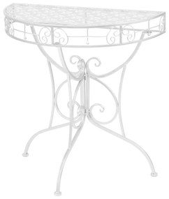 Sonata Странична маса винтидж полукръг метал 72x36x74 см сребриста