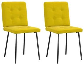 4101064 vidaXL Трапезни столове, 2 бр, жълти, кадифе