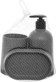 Комплект аксесоари за баня 5five, 3 Части - Тъмносив