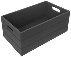 Антрацитна дървена кутия за съхранение 36x26x15 cm – Orion