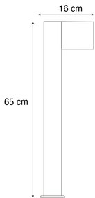 Външна лампа алуминий с дървесен принт с колче за забиване в земята и кабелен вход 65cm IP44 - Baleno