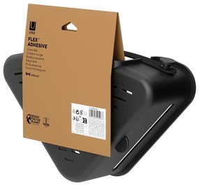 Черен ъглов пластмасов рафт за баня без пробиване Flex Adhesive – Umbra