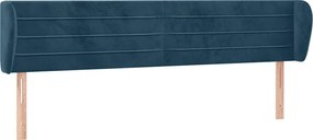 3117348 vidaXL Горна табла за легло с уши, тъмносиня, 183x23x78/88 см, кадифе