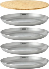 Чинии в комплект 4 бр. от неръждаема стомана в сребрист цвят ø 25,5 cm – Black + Blum