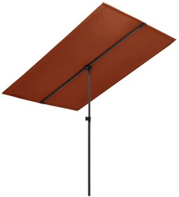 Sonata Градински чадър с алуминиев прът, 180x130 см, теракота
