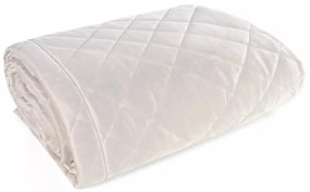 Елегантна кадифена покривка за легло с геометрични шевове - кремава Ширина: 170 см | Дължина: 210 см