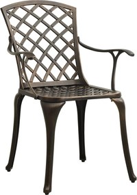 315571 vidaXL Градински столове, 4 бр, лят алуминий, бронз