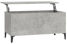 819592 vidaXL Кафе маса, бетонно сива, 90x44,5x45 см, инженерно дърво