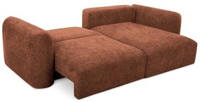 Теракотен шенилов разтегателен ъглов диван с място за съхранение (десен ъгъл) Mele – Makamii