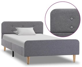 284901 vidaXL Рамка за легло, светлосива, текстил, 100x200 см