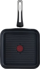 Грил тиган Tefal SELECTION G2844032, 26x26 cм, Незалепващо титаниево покритие, Thermo-Signal, Thermo-Fusion, Индукция, Черен
