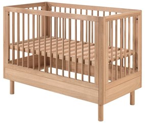 Детско креватче от масивен дъб с регулируема височина в естествен цвят 60x120 cm Forrest – Vipack