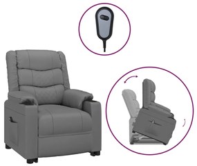 3143466 vidaXL Изправящ стол, сив, изкуствена кожа