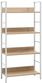 288225 vidaXL Библиотека с 4 рафта, дъб, 60x27,6x124,5 см, инженерно дърво