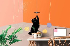 Тапет – Игрива котка с кълбета