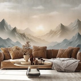 Самозалепващ тапет – Мъглива планинска панорама