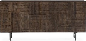 Тъмнокафяв скрин от масивно манго 160x75x40 cm Kalai – MOME