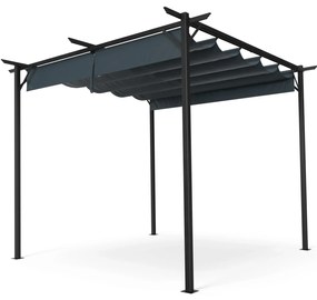 Blumfeldt Pantheon Robust Pergola, 3x3 м стомана с прахово покритие, устойчива на атмосферни влияния със странични ролети