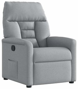 4015542 vidaXL Реклайнер стол, светлосив, текстил