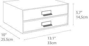 Тъмно сиво чекмедже за документи на 2 нива , 33 x 22,5 cm Birger - Bigso Box of Sweden