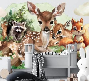 Акварелен стикер - горски животни Šírka: 100 cm | Dĺžka: 200 cm