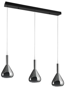 Черно LED висящо осветително тяло със стъклен абажур Cipera – CINQUE