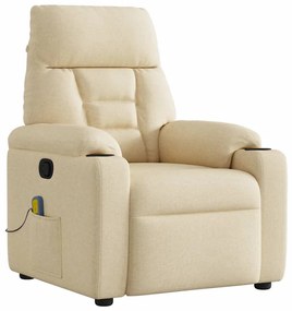 4015560 vidaXL Масажен наклоняем стол, кремав, текстил
