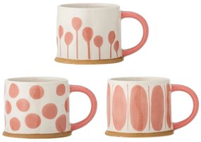 Глинени чаши в комплект от 3 бр. в цвят сьомга/кремави 450 ml Linora – Bloomingville