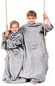 Сиво детско одеяло с ръкави Lazykids Lazy Kids - DecoKing