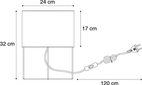 Модерна настолна лампа розова със злато - Rosalina