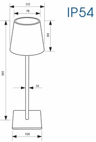 LED НАСТОЛНА ЛАМПА С БАТЕРИЯ IP54 3W 4000K 230LM