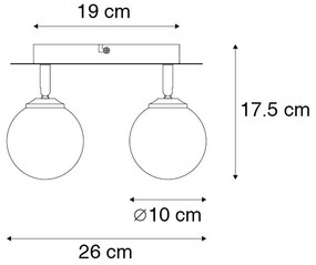 Прожектор златен 2-светлина регулируем с опушено стъкло - Атина