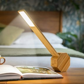 Бамбукова LED настолна лампа в естествен цвят (височина 39,5 cm) Octagon One – Gingko