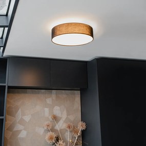 Таванна лампа черна 40 см с LED - Drum LED