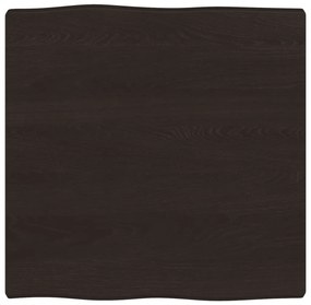 364002 vidaXL Плот за маса тъмнокафяв 60x60x(2-4) см обработен масивен дъб