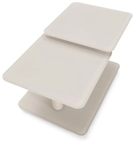 Кремава стъклена масичка за кафе 54x115 cm Elvi – Marckeric