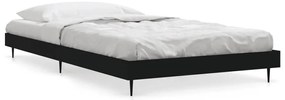 832270 vidaXL Рамка за легло, черна, 90x200 см, масивно дърво