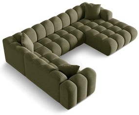 Зелен шенилов ъглов диван (ляв ъгъл/U форма) Treno – Cosmopolitan Design