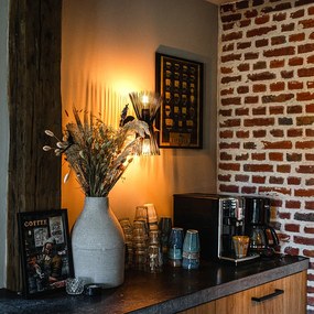 Арт Деко стенна лампа черна 2-светлина - Broom