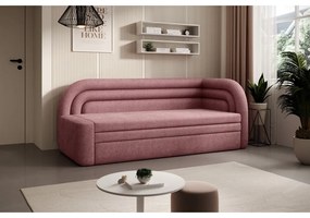 Розов шенилов сгъваем/с място за съхранение диван десен ъгъл 223 cm Fabillo – ELTAP