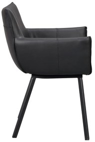 Черни тапицирани трапезни столове в комплект 2 бр. Hinckley – Rowico