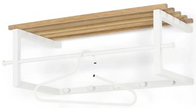 Бяла/в естествен цвят метална стенна закачалка с рафт 76 cm Marco – Spinder Design