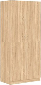 800633 vidaXL Гардероб, дъб сонома, 90x52x200 см, инженерно дърво